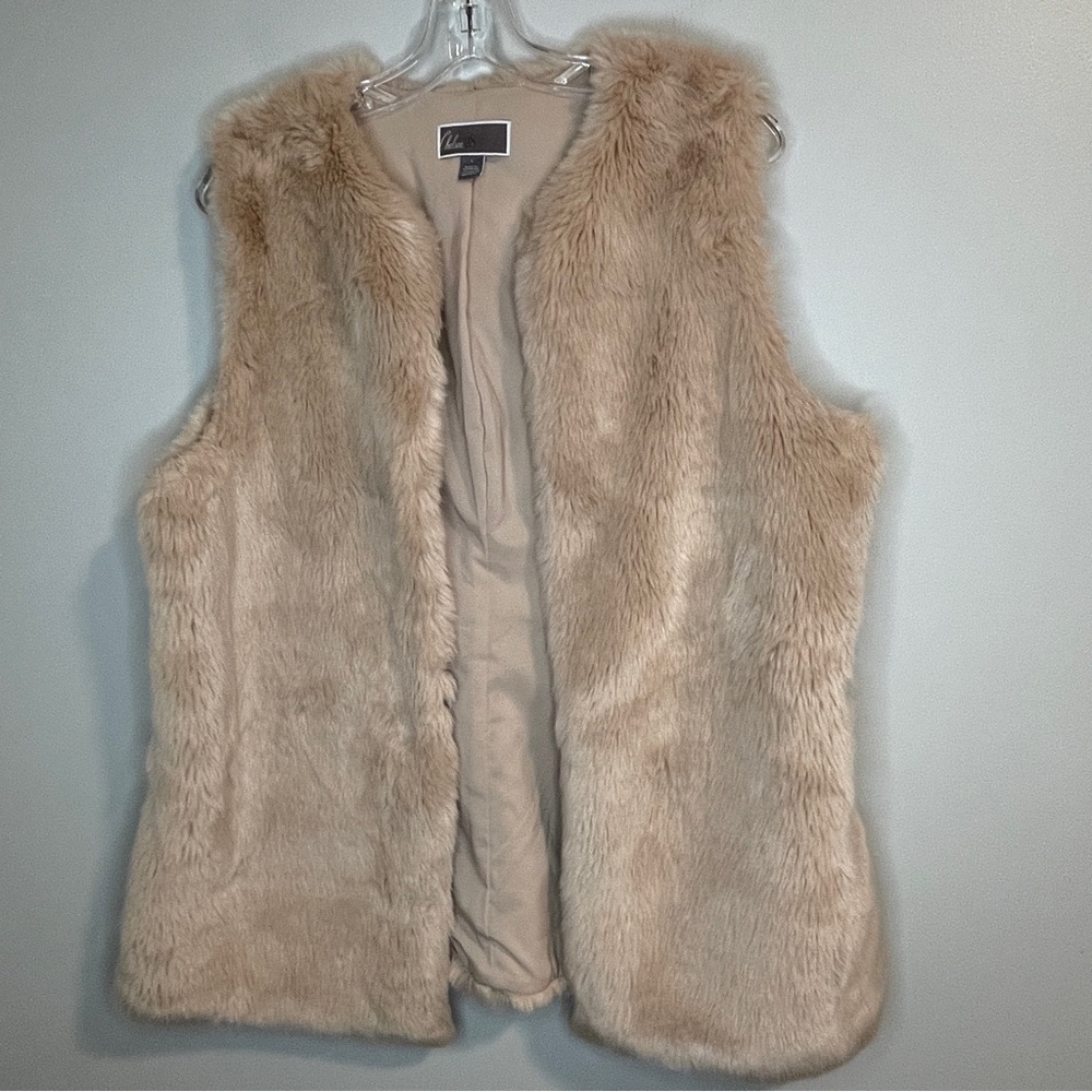 Chelsea28 Light Tan Faux Fur Vest